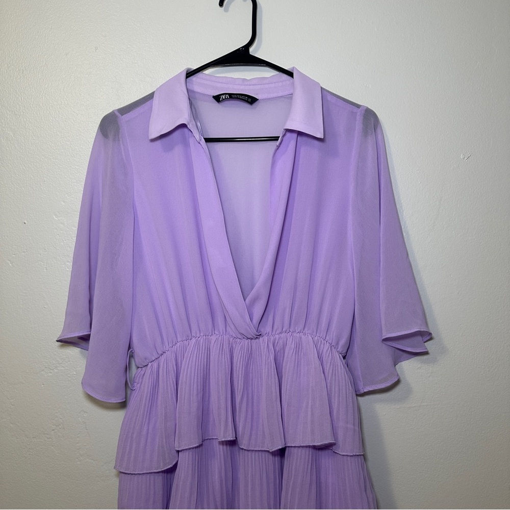 Zara Lavender Layered Mini Dress - Picture 3 of 6
